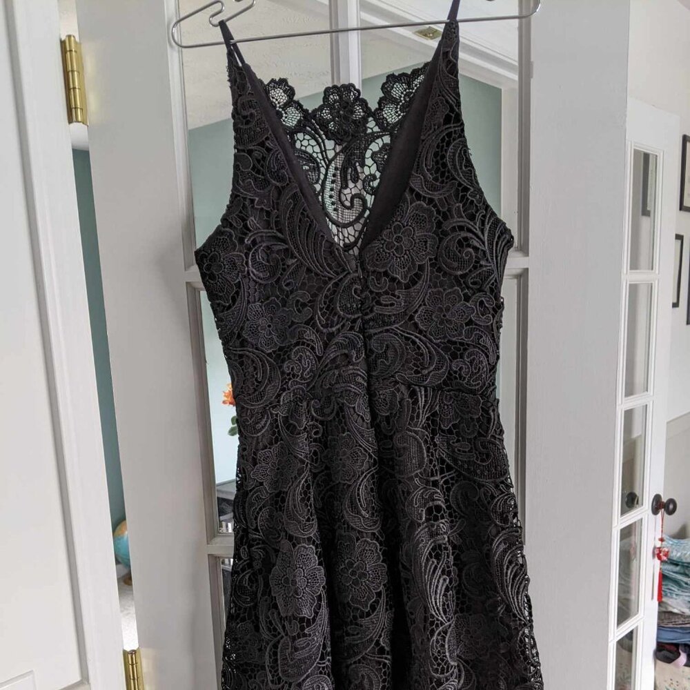 NWOT Dress the Population Black Lace Dress